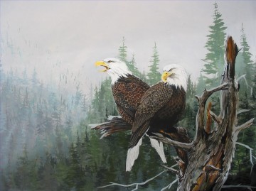 águilas sobre pájaros del bosque Pinturas al óleo